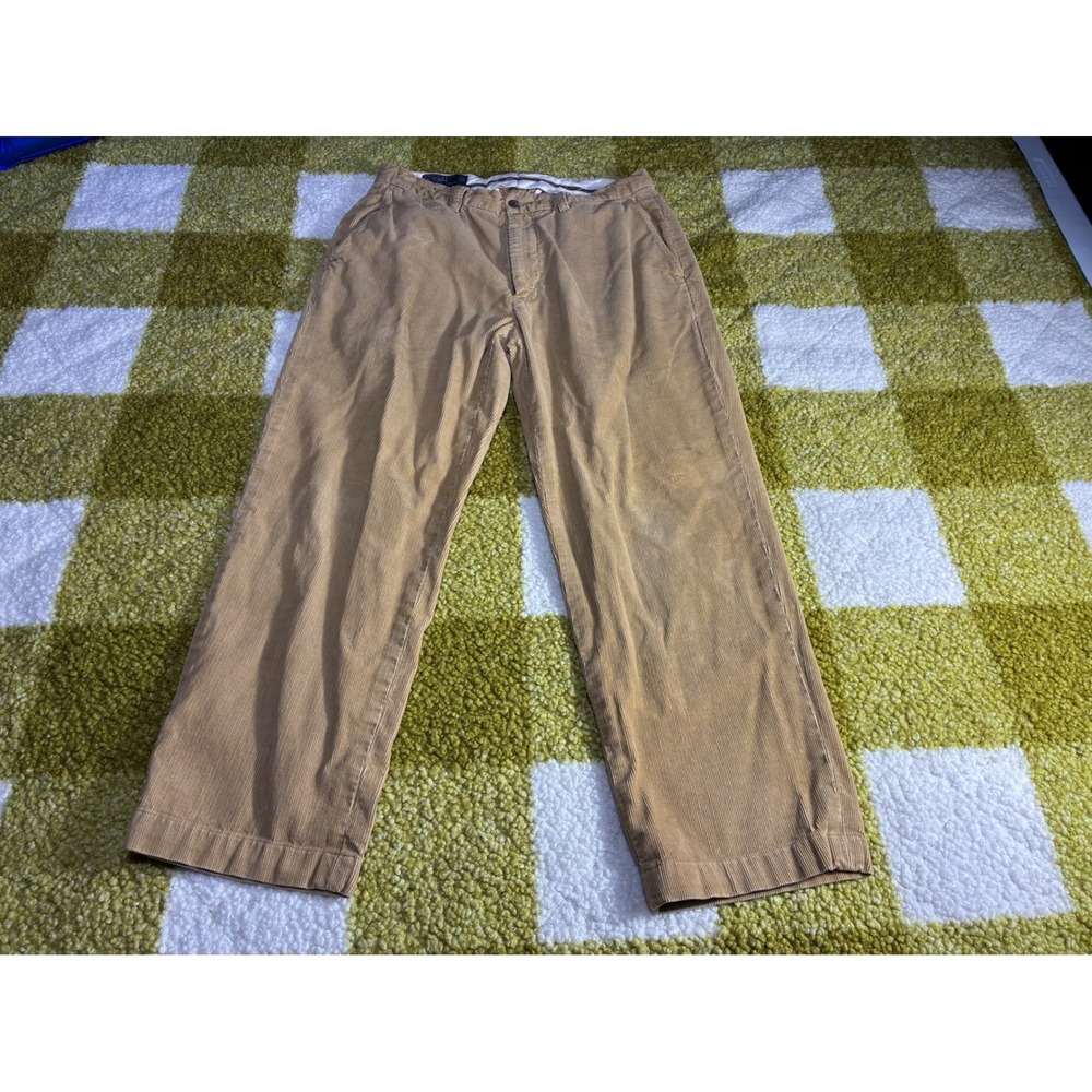 Polo Ralph Lauren Prospect Pant Mens‎ 33x32 Tan Corduroy Straight Leg Trousers